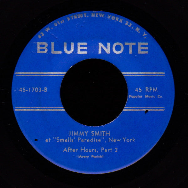 Jimmy Smith : After Hours (7", Single)