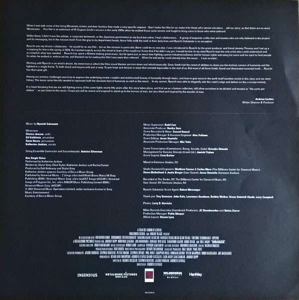 Ryuichi Sakamoto : Minamata (Original Motion Picture Soundtrack) (2xLP, Ltd, Num, Bla)