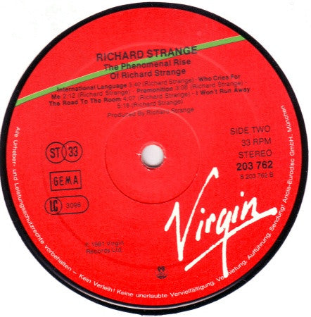 Richard Strange : The Phenomenal Rise Of Richard Strange (LP, Album)