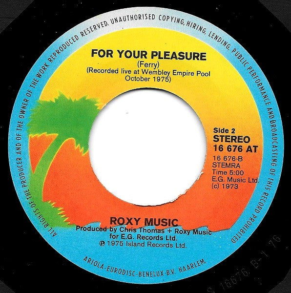 Roxy Music : Both Ends Burning (7", Single)