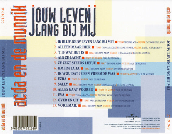 Acda en de Munnik : Jouw Leven Lang Bij Mij (CD, Album)