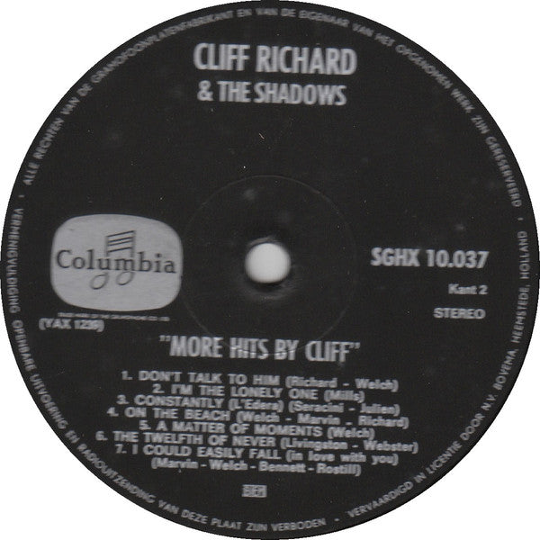 Cliff Richard & The Shadows : More Hits  By Cliff (LP, Comp)