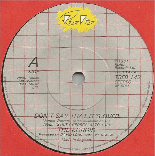 The Korgis : Don't Say That It's Over (7")