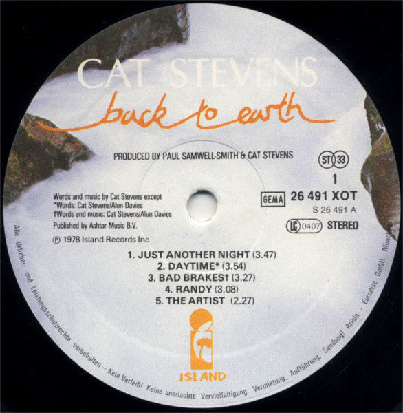 Cat Stevens : Back To Earth (LP, Album)