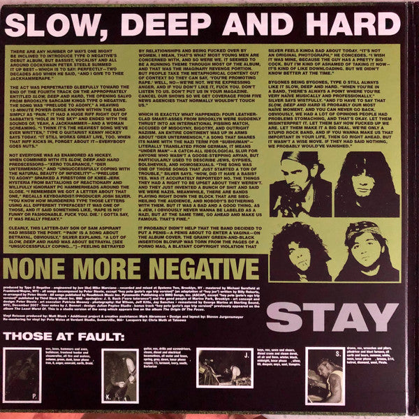 Type O Negative : Slow, Deep And Hard (2xLP, Album, RE, RM, RP, Gre)