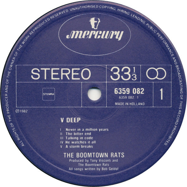 The Boomtown Rats : V Deep (LP, Album)
