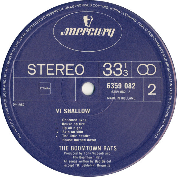 The Boomtown Rats : V Deep (LP, Album)