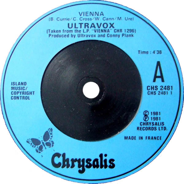 Ultravox : Vienna (7", Single, Blu)