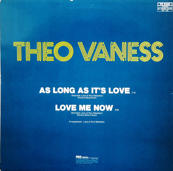 Theo Vaness : As Long As It's Love (12", Maxi)