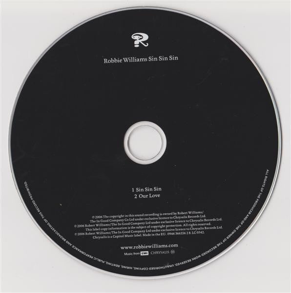 Robbie Williams : Sin Sin Sin (CD, Single)