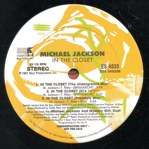 Michael Jackson : In The Closet (2x12", Promo, Gat)