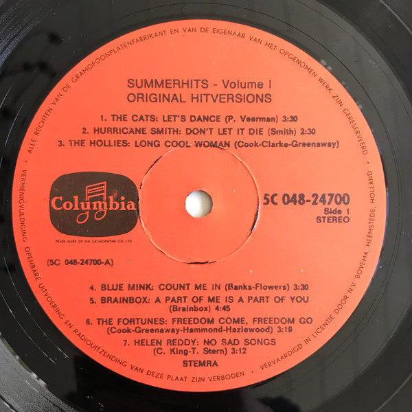 Various : Summer Hits (Original Hitversions Vol.1) (LP, Comp, Ora)