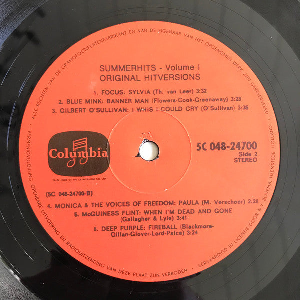 Various : Summer Hits (Original Hitversions Vol.1) (LP, Comp, Ora)