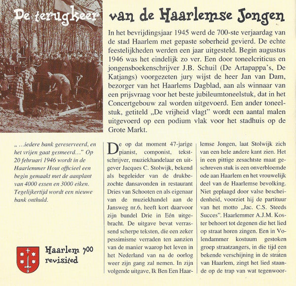 Joost Mulder & De Costers, Draaiorgel De IJzeren Hein : Ik Ben Een Haarlemse Jongen (CD, Single)
