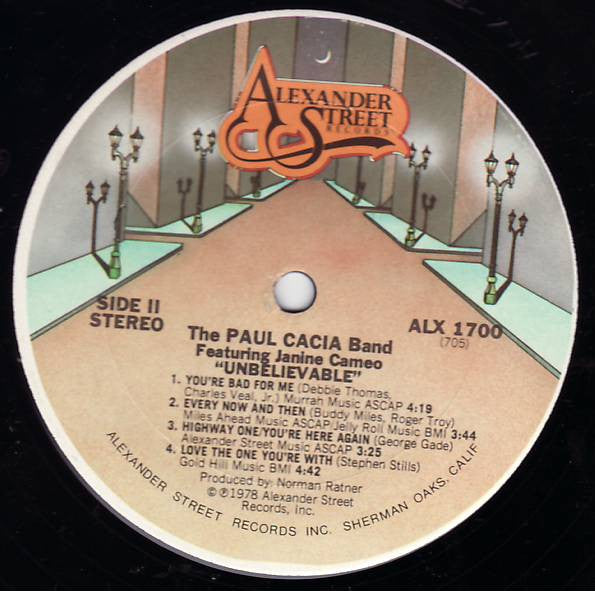 The Paul Cacia Band* Featuring Janine Cameo : Unbelievable (LP, Album)