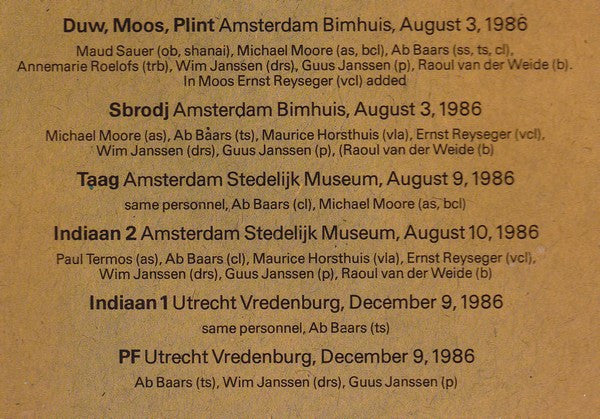 Guus Janssen Septet : 85 .... 86 (LP)