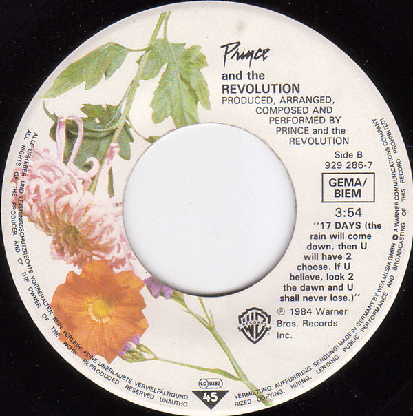 Prince : When Doves Cry (7", Single)