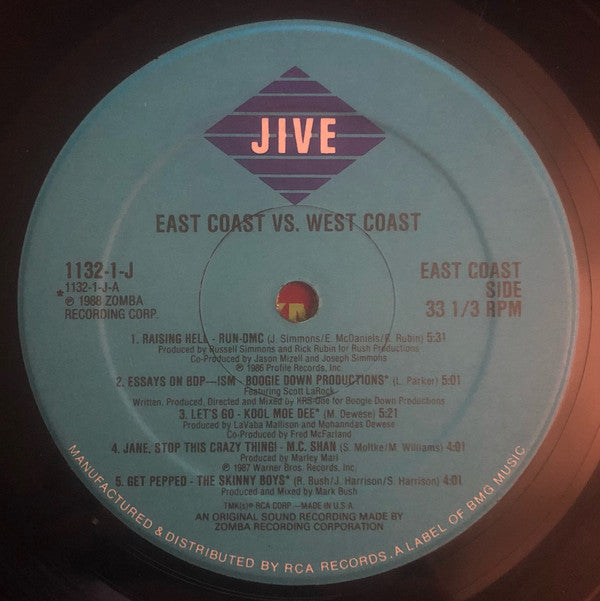 Various : East Coast Vs. West Coast (LP, Comp)