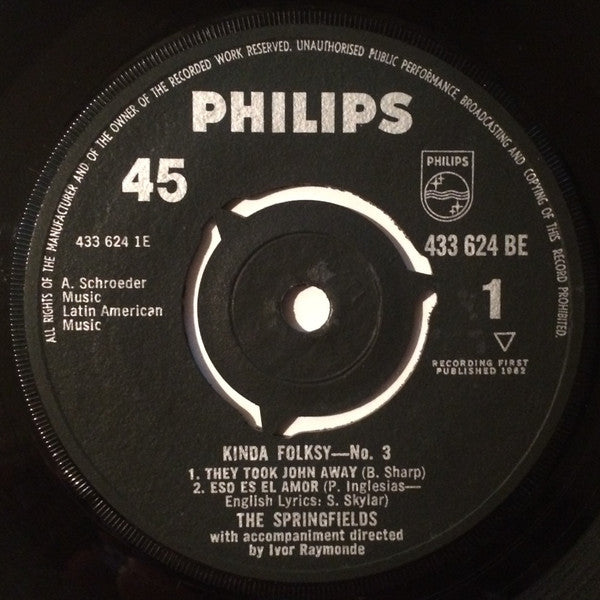 The Springfields : Kinda Folksy Number Three (7", EP)