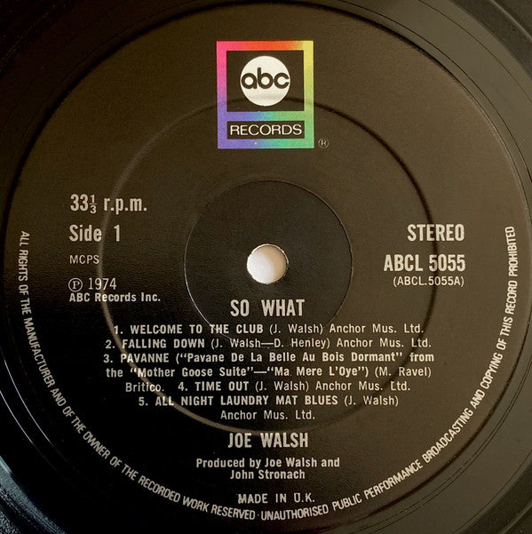 Joe Walsh : So What (LP, Album, 2nd)