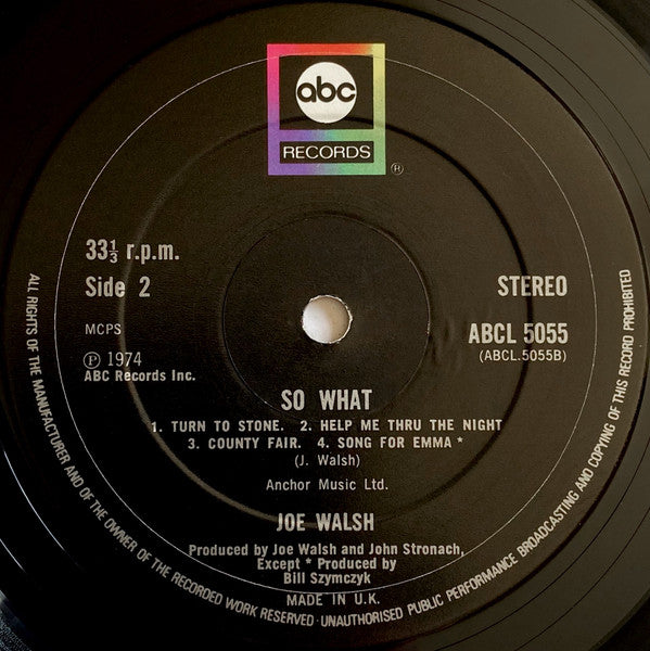 Joe Walsh : So What (LP, Album, 2nd)