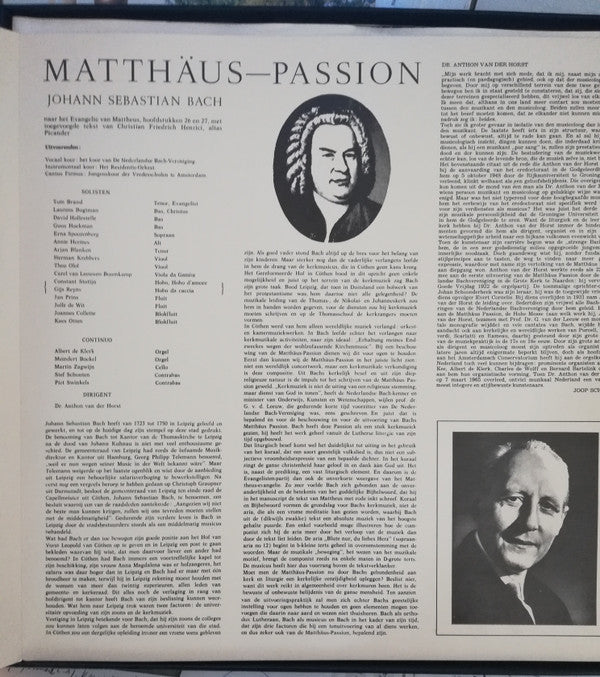 Johann Sebastian Bach : Matthäus Passion (4xLP)