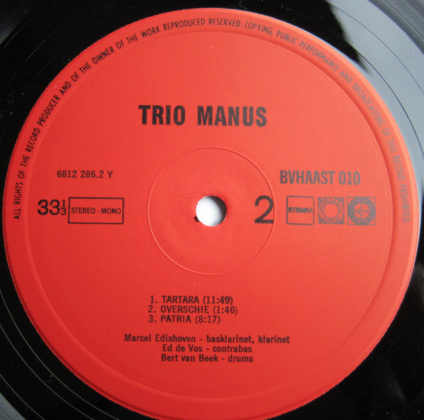 Trio Manus : Trio Manus (LP, RM)