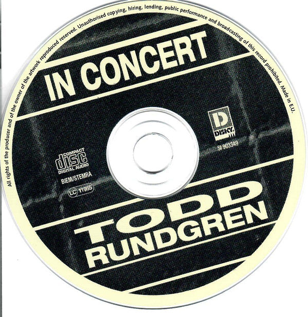 Todd Rundgren : In Concert (CD, Album)