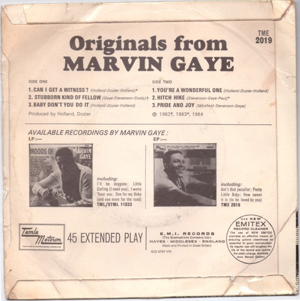 Marvin Gaye : Originals From Marvin Gaye (7", EP)