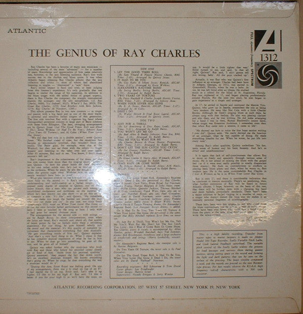 Ray Charles : The Genius Of Ray Charles (LP)
