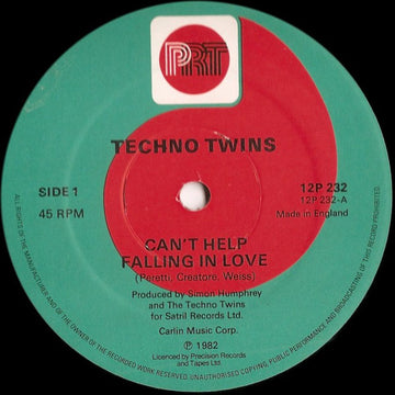 Techno Twins : Can't Help Falling In Love (12")