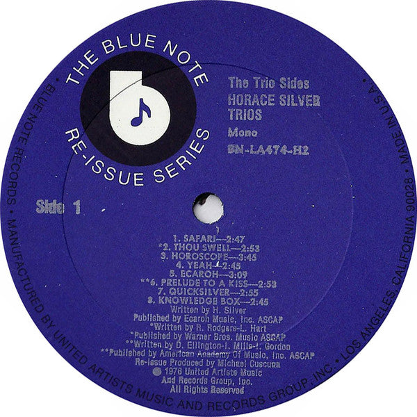 Horace Silver : The Trio Sides (2xLP, Album, Comp, Mono, Gat)