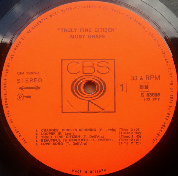 Moby Grape : Truly Fine Citizen (LP, Album)