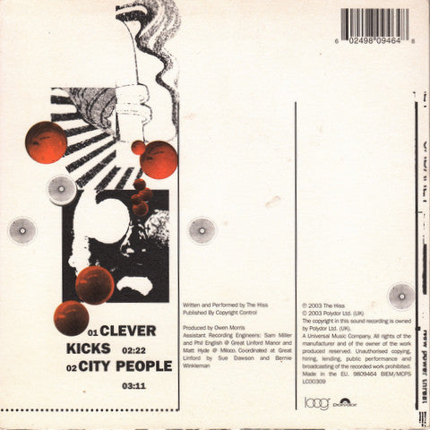 The Hiss : Clever Kicks (7", Single, Blu)