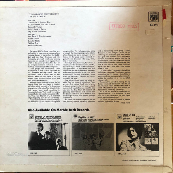 The Ivy League : Tomorrow Is Another Day (LP, Album)