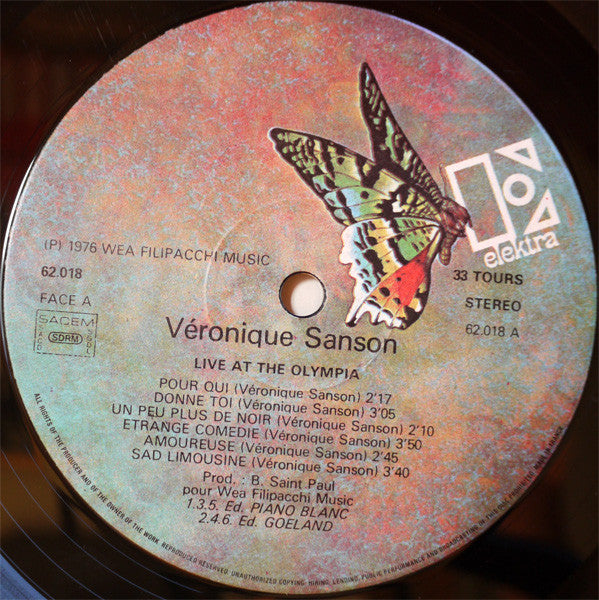 Véronique Sanson : Live At The Olympia (2xLP, Album, Gat)