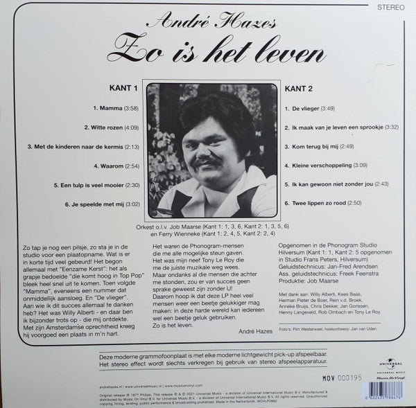 André Hazes : Zo Is Het Leven (LP, Album, Ltd, RE, Yel)