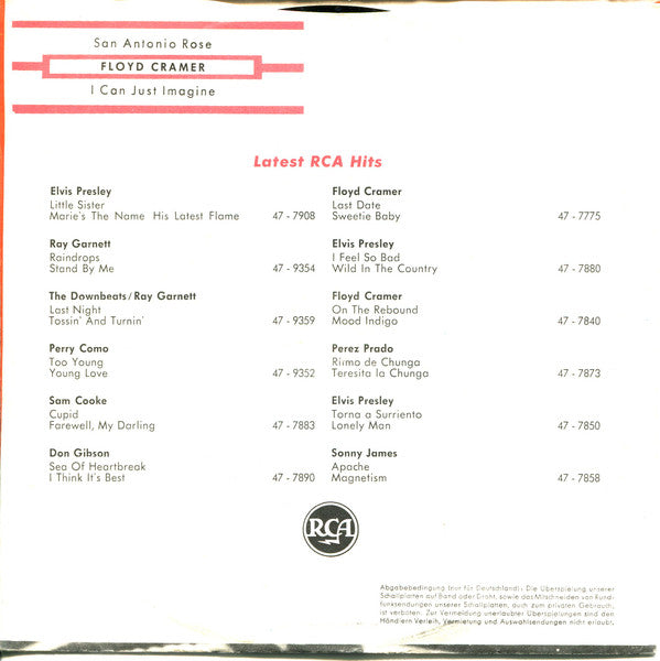 Floyd Cramer : San Antonio Rose / I Can Just Imagine (7")