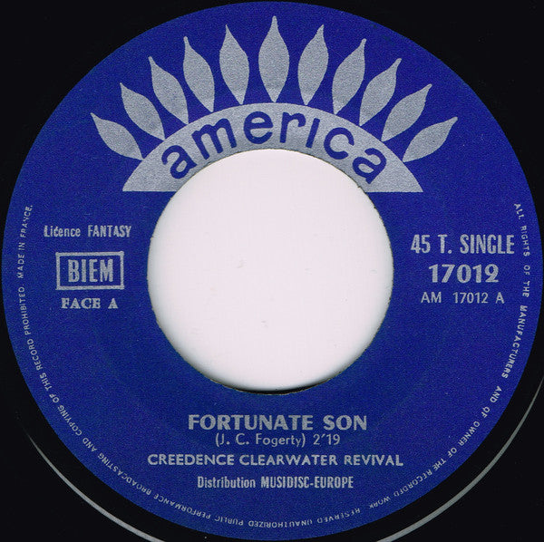 Creedence Clearwater Revival : Fortunate Son / Down On The Corner (7", Single, Mono)