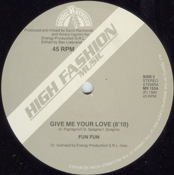Fun Fun : Tell Me / Give Me Your Love (12")