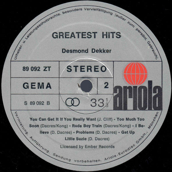 Desmond Dekker : Greatest Hits (LP, Comp)