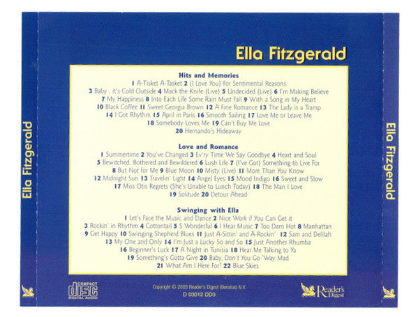 Ella Fitzgerald : Legends Of Jazz (3xCD, Comp)