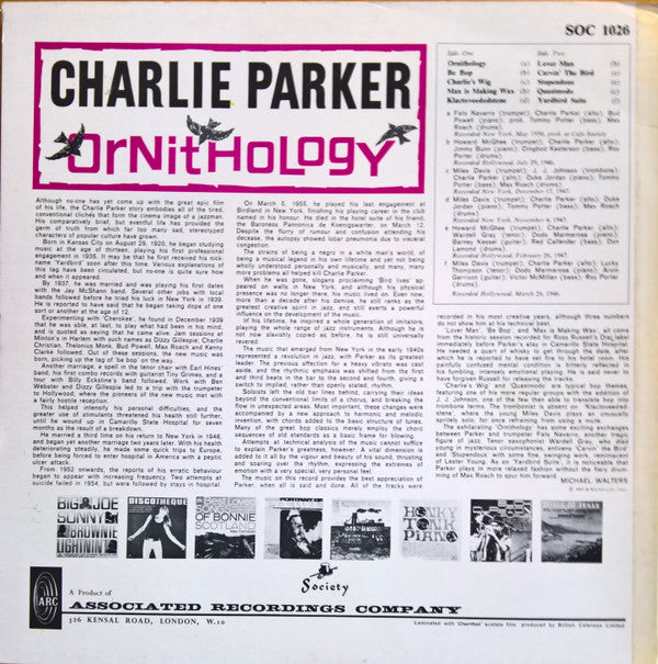 Charlie Parker : Ornithology (LP, Comp, Mono)