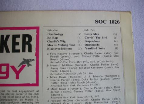 Charlie Parker : Ornithology (LP, Comp, Mono)