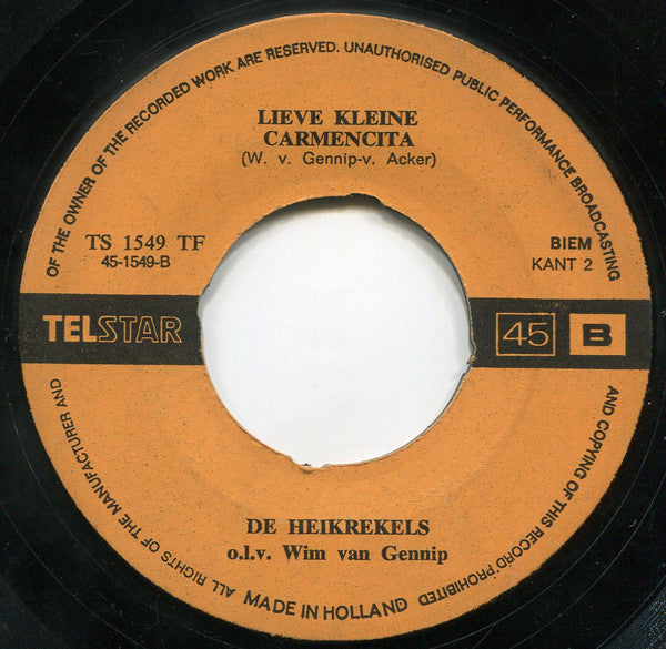 De Heikrekels : Ik Stuur Je Rozen  (7", Single)