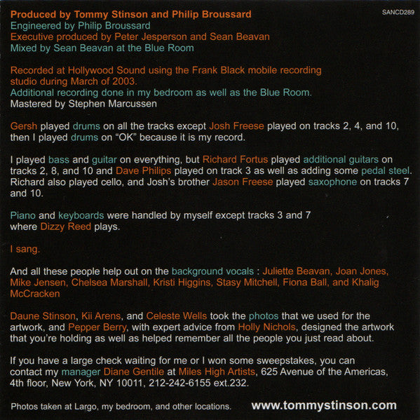 Tommy Stinson : Village Gorilla Head (CD, Album)