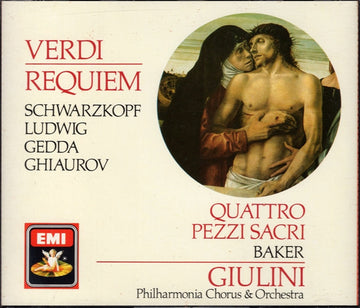 Verdi*, Schwarzkopf*, Ludwig*, Gedda*, Ghiaurov*, Baker*, Giulini*, Philharmonia Chorus & Orchestra* : Requiem / Quattro Pezzi Sacri (2xCD, Comp, RM)