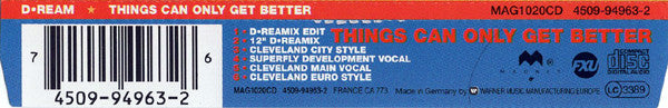 D:Ream : Things Can Only Get Better (CD, Maxi)