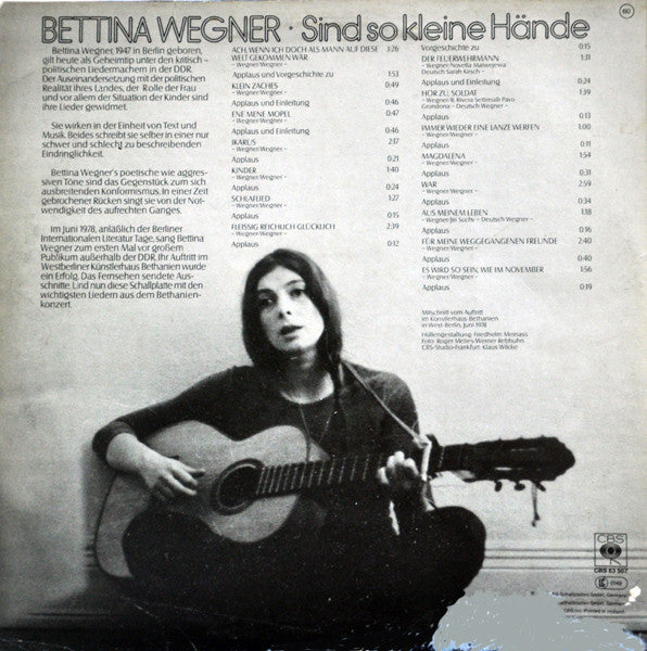 Bettina Wegner : Sind So Kleine Hände (LP, Album)