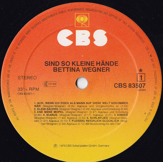 Bettina Wegner : Sind So Kleine Hände (LP, Album)